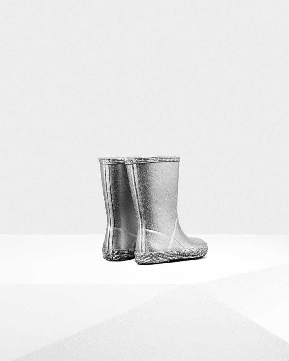 Kids Rain Boots - Hunter Original First Classic Cosmic Glitter (26MVKWPZT) - Silver
